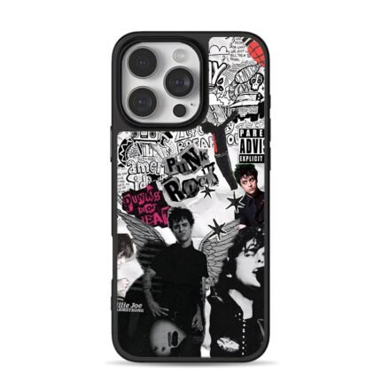 Billie Joe Armstrong punk rock graffiti collage print Phone Case