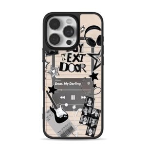 BoyNextDoor kpop music guitar headphones polaroid Phone Case