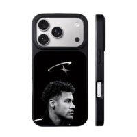 Black and white Neymar Jr side profile with logo Phone Case