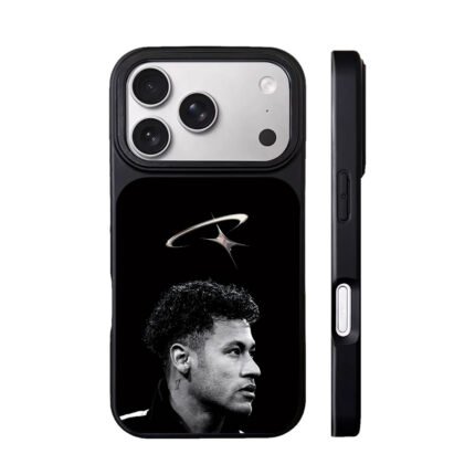 Black and white Neymar Jr side profile with logo Phone Case