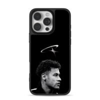 Black and white Neymar Jr side profile with logo Phone Case