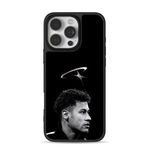 Black and white Neymar Jr side profile with logo Phone Case