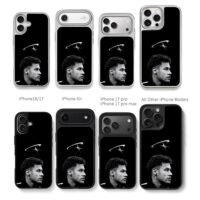 Black and white Neymar Jr side profile with logo Phone Case