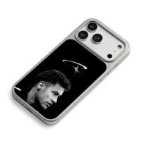 Black and white Neymar Jr side profile with logo Phone Case