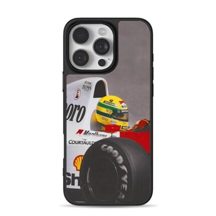 Ayrton Senna in F1 car Marlboro Honda Shell logos Phone Case