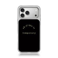 All of this is temporary gothic gold text on black Phone Case