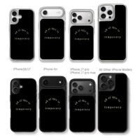 All of this is temporary gothic gold text on black Phone Case