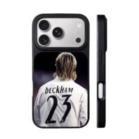 Back view of David Beckham Real Madrid No23 footballer Phone Case