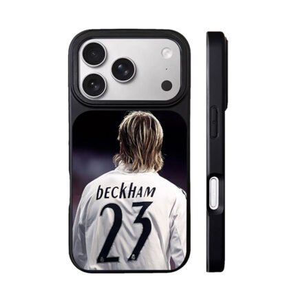 Back view of David Beckham Real Madrid No23 footballer Phone Case