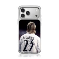 Back view of David Beckham Real Madrid No23 footballer Phone Case
