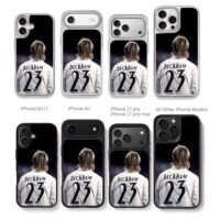 Back view of David Beckham Real Madrid No23 footballer Phone Case