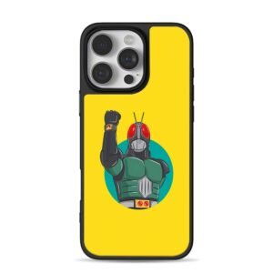 Cartoon Kamen Rider Black RX fist up on yellow Phone Case