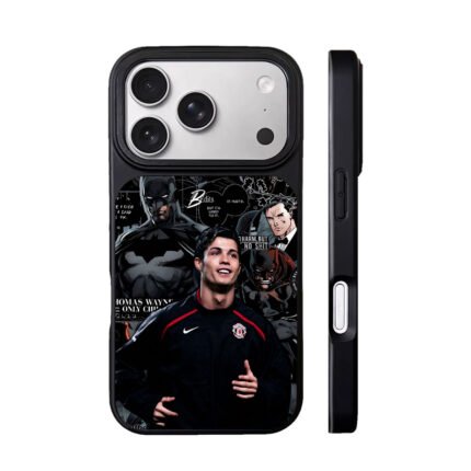 C Ronaldo Batman comic collage with Bruce lines Phone Case