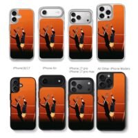 Carlos Alcaraz serving on clay tennis court Phone Case