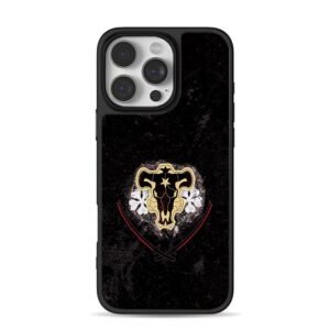 Black Clover Bulls emblem with clovers and swords Phone Case