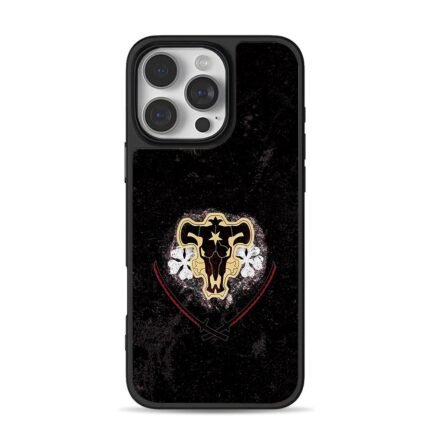 Black Clover Bulls emblem with clovers and swords Phone Case