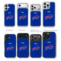 Buffalo Bills team logo with BILLS text on royal blue background Phone Case
