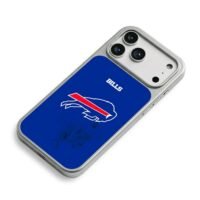 Buffalo Bills team logo with BILLS text on royal blue background Phone Case