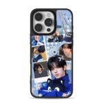 Blue kpop idol collage with camera butterfly decor Phone Case