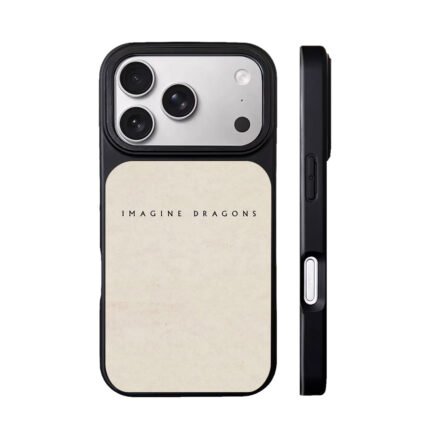 Beige background with Imagine Dragons band text Phone Case