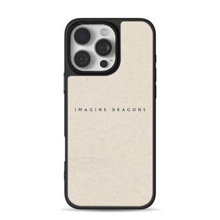Beige background with Imagine Dragons band text Phone Case