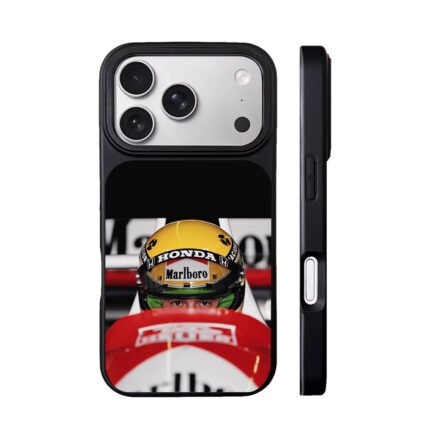 Ayrton Senna F1 driver with Honda Marlboro helmet Phone Case