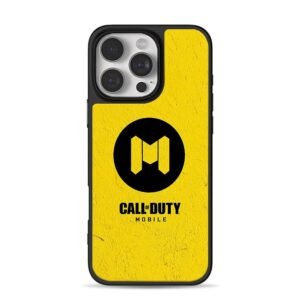 Call of Duty Mobile logo on yellow background Phone Case