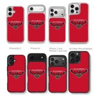 Atlanta Hawks logo hawk clutching basketball Phone Case