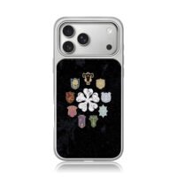 Black Clover emblems around white four leaf clover Phone Case