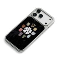 Black Clover emblems around white four leaf clover Phone Case