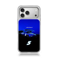 Blue Kyle No5 NASCAR stock car with flame graphics Phone Case
