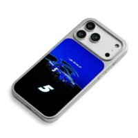 Blue Kyle No5 NASCAR stock car with flame graphics Phone Case