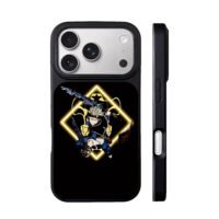 Asta Black Clover dual demon swords golden neon framed art Phone Case