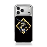 Asta Black Clover dual demon swords golden neon framed art Phone Case