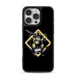 Asta Black Clover dual demon swords golden neon framed art Phone Case