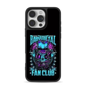 Babymetal fan club art with kitsune mask and neon skull Phone Case