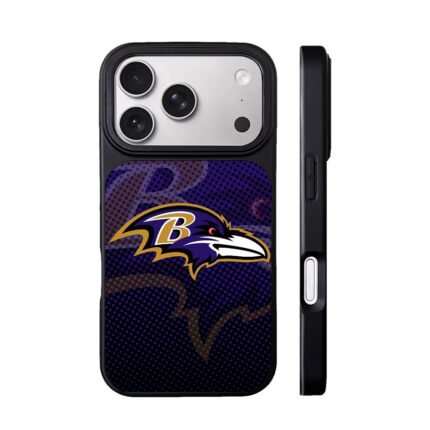 Baltimore Ravens NFL raven head logo on purple dotted background Phone Case