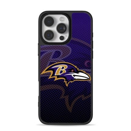 Baltimore Ravens NFL raven head logo on purple dotted background Phone Case