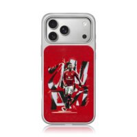 Amad Diallo Manchester United No 16 footballer art on red background Phone Case