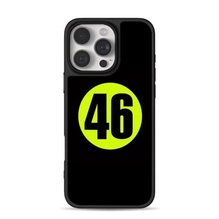 Black 46 on neon green circle VR46 racing logo Phone Case