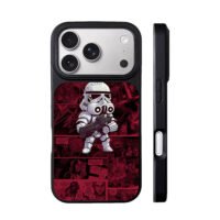Chibi StarWars Stormtrooper burgundy comic collage Phone Case