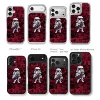 Chibi StarWars Stormtrooper burgundy comic collage Phone Case