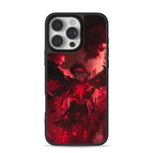 Black Clover Asta demon form dark red anime art Phone Case