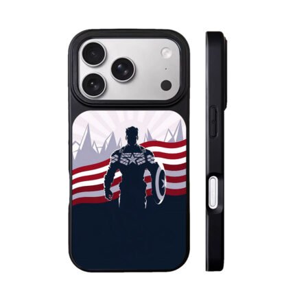 Captain America silhouette shield US flag stripes Phone Case