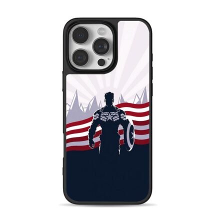 Captain America silhouette shield US flag stripes Phone Case