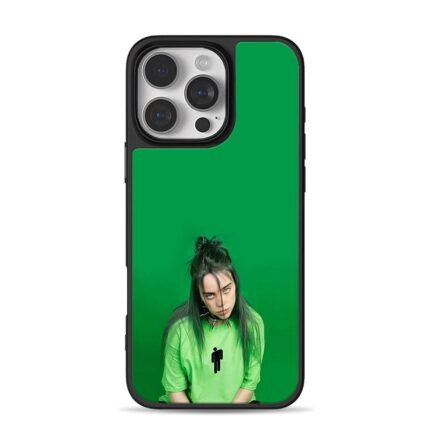 Billie Eilish green portrait with logo tee Phone Case