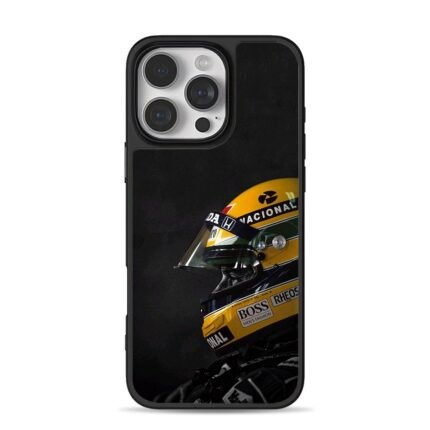 Ayrton Senna F1 race helmet with Honda Boss logos Phone Case