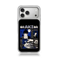 Chainsaw Man Aki Hayakawa manga art with wolf and kon Phone Case