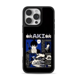 Chainsaw Man Aki Hayakawa manga art with wolf and kon Phone Case