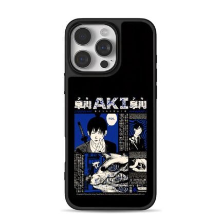 Chainsaw Man Aki Hayakawa manga art with wolf and kon Phone Case